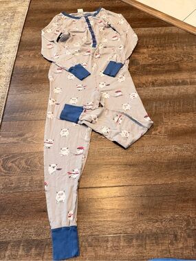 Munki Munki Nite Nite Adult Gray Yeti One Piece Pajama Jumpsuit Medium